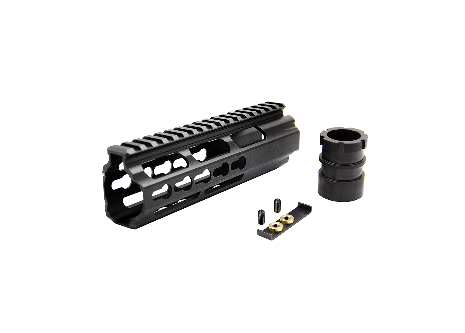 XTC Key Mod Rail 7＂with Rear Base and Screws - Black