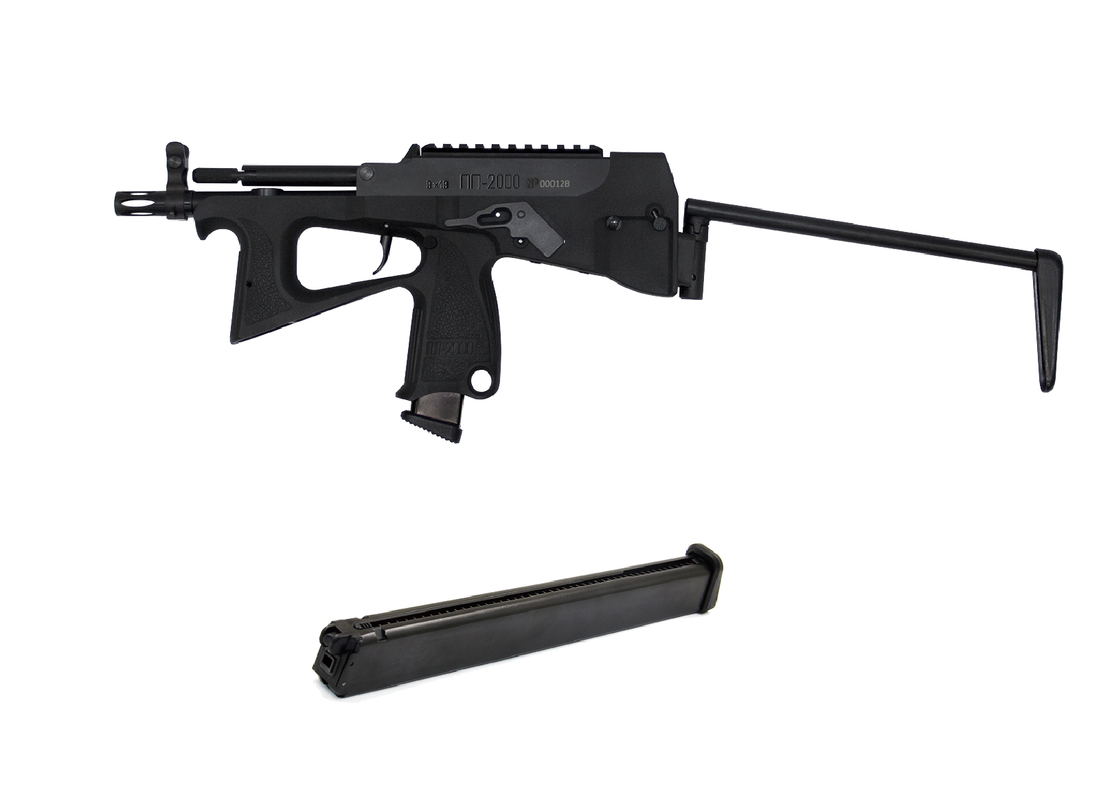 9mm GBBR/ PP-2000 GBB Submachine Gun - GAS (BLK)