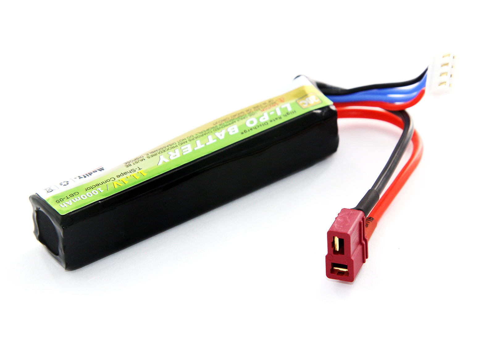 LiPo Battery Stick Package with  T-Shape Connector 11.1V 1000mAh - Modify Airsoft Accessories